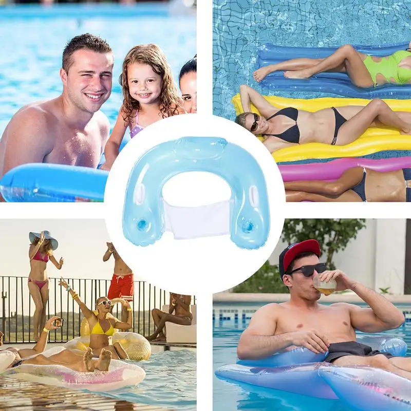 Espreguiçadeira Piscina Adulto - Rede Flutuante 172cm PVC 136kg Cores Vivas