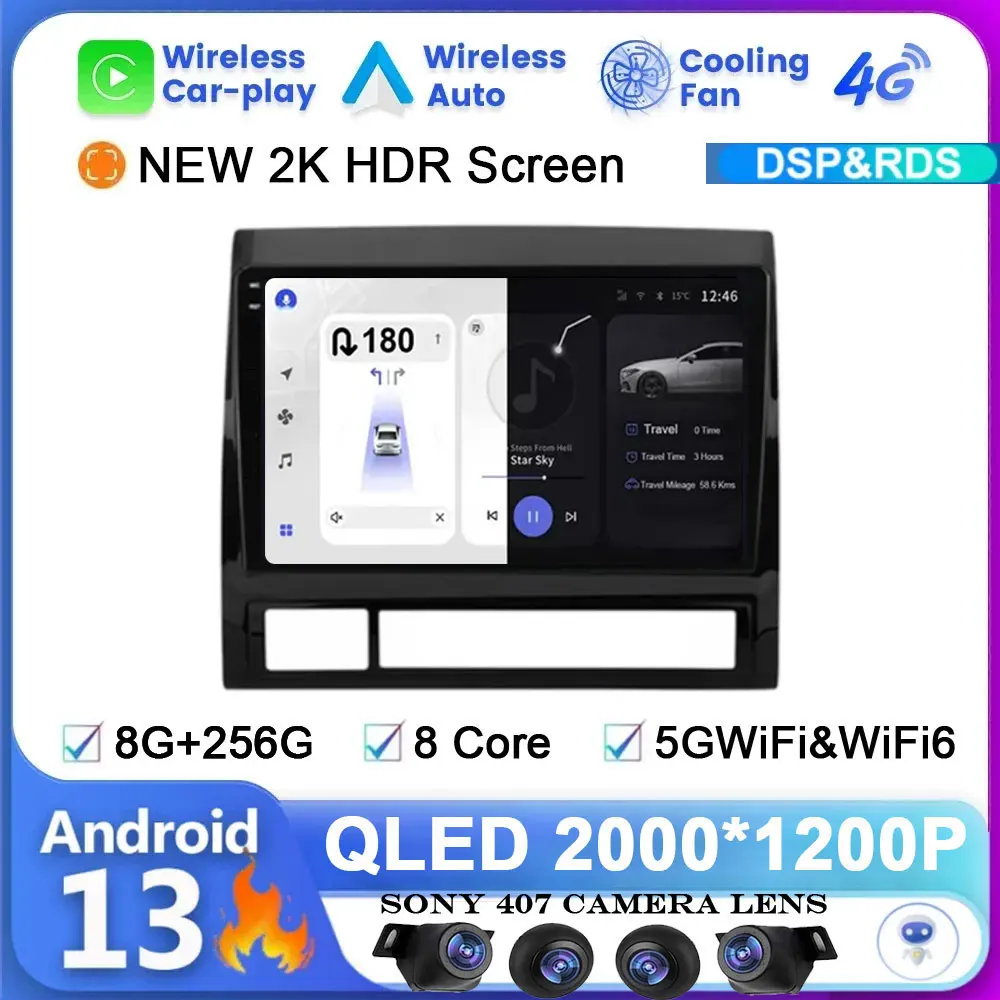

Android 13 для Toyota Tacoma 2 N200 Hilux 2005-2015 Автомагнитола CarPlay мультимедийный видеоплеер Авторадио Навигация GPS DSP 360