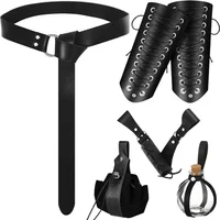 UYEE Women Renaissance Accessories Medieval Viking Belt Potion Bottles Belt Bag Leather Skirt Hikes For Halloween