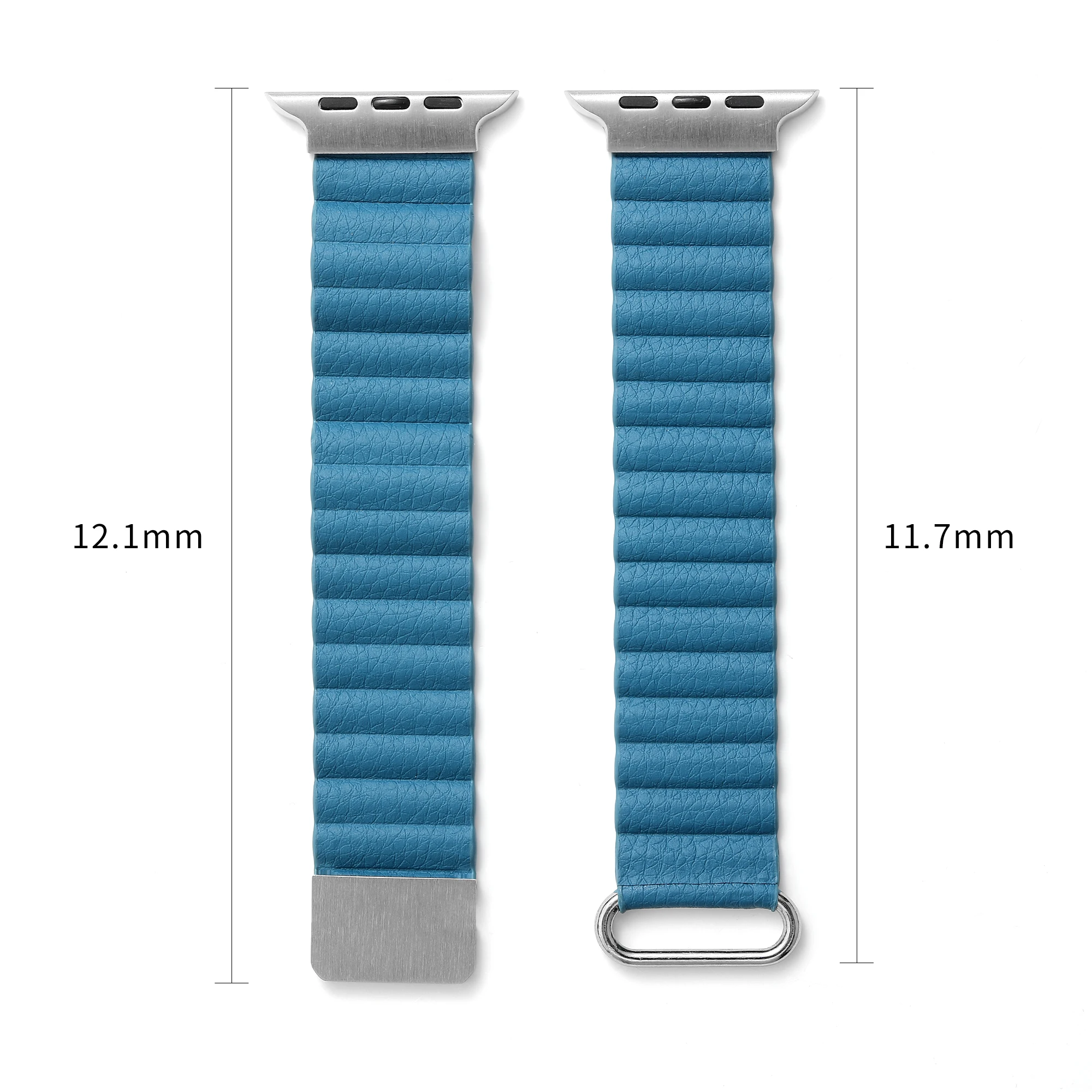 Magnetic Loop Bracelet For Apple Watch 7 45mm 41mm Leather Metal Stainless Steel band For iWatch 6 5 4 3 SE 44mm 42mm 40mm 38mm