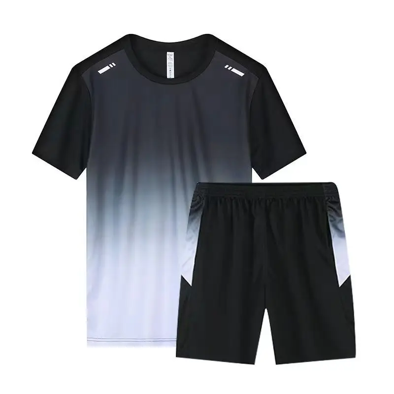 Sports Suit Football Training Kit Men's Quick Dry Sportswear Tracksuit Gym Breathable Football Clothing Fitness Running Set Athletic Wear T Shirts and Pants