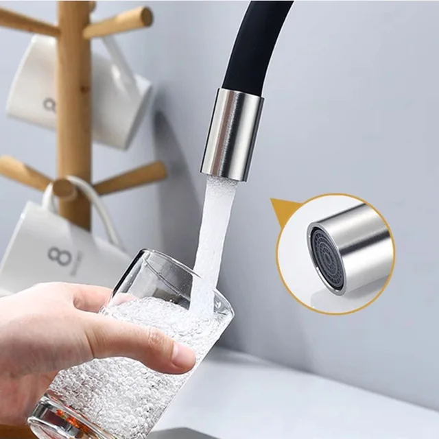 Rotatable Universal ดัดอ่างล้างจานร้อนและเย็น Dual-ใช้ก๊อกน้ํา 304 สแตนเลสสตีลซิลิโคนก๊อกน้ําอ่างล้างจาน 4