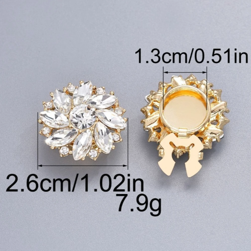 2PCS 럭셔리 꽃무늬 금속 버클 고급 셔츠 가디건 드레스 장 버튼 세트 커프링크스 우아한 스타일