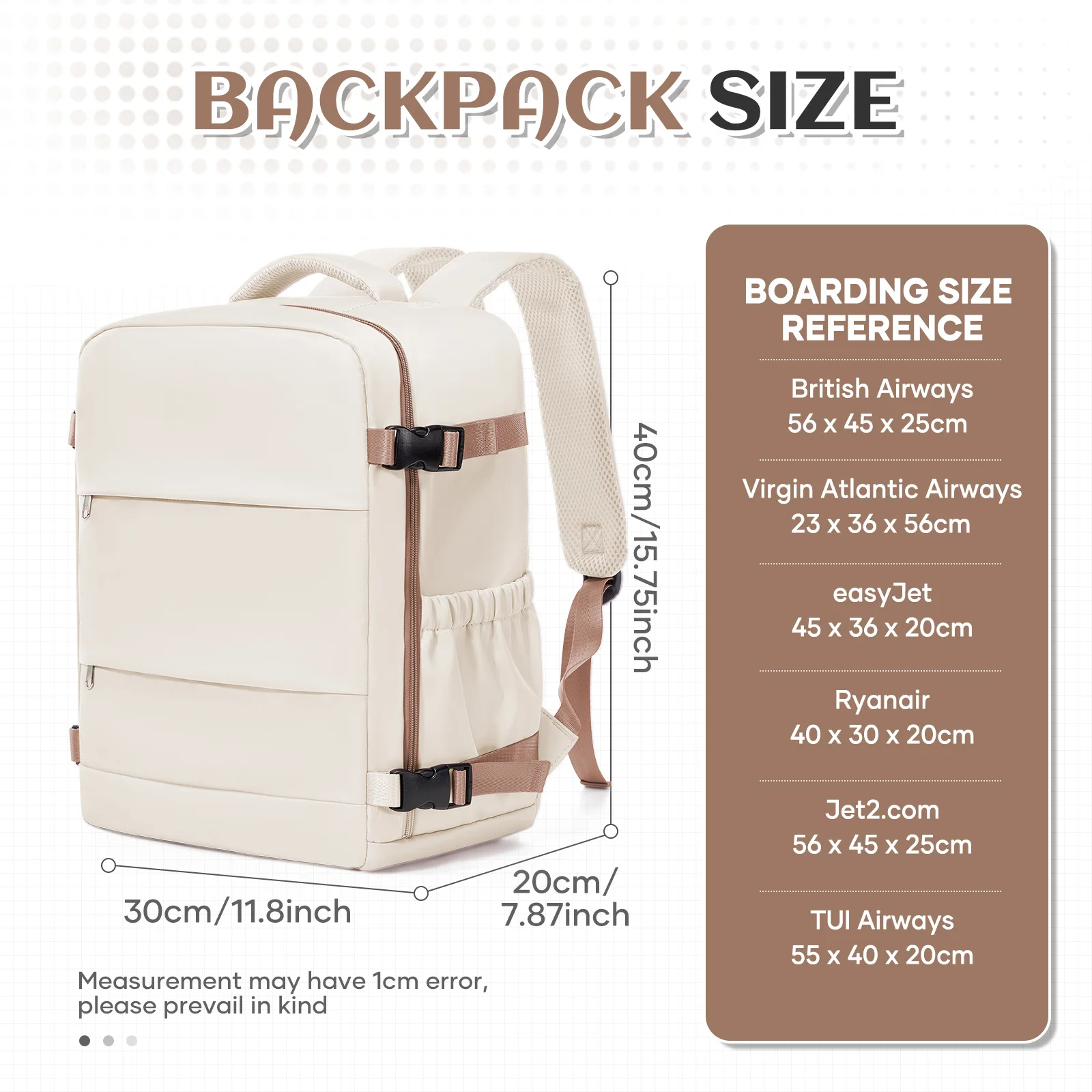 Under Seat Travel Backpack,Ryanair Wizz 40x30x20 Airplane Travel Backpack Convenient Outdoor Hiking Travel Women Laptop Backpack