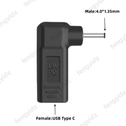 Universal Laptop Power Adapter Connector - USB Type C Female to Male Jack Converter (4.0 - 1.35mm)