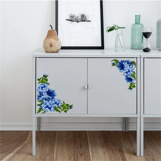 Sárga Napraforgó Fali Matrica Ablak Átlós Pvc Szekrény Dekoratív Virág Hűtőszekrény Dekoráció Matricák - Image 4