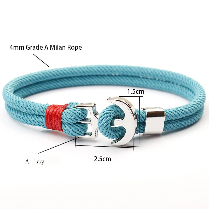Men Milan Rope Nautical Anchor Bracelet