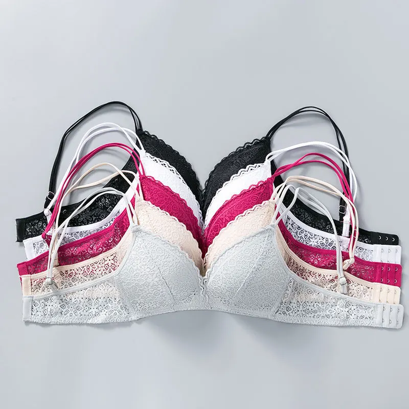 

Women Seamless Push Up Bras Sexy Underwear Thin Breathable Girls Bras Hollow Out Lace Brassiere No Wire Bra (3/4 Cup) Lingerie