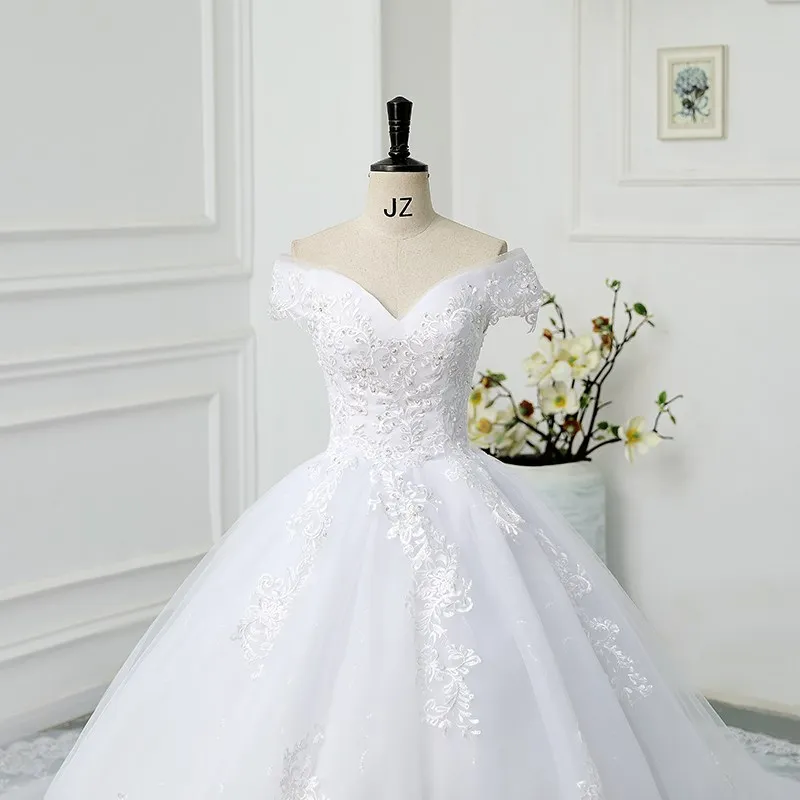 Maria Novia Off The Shoulder Princess Sweetheart Wedding Dress For Women Glitter Sleeveless 2025 Vintage Bride Bridal Customized 2