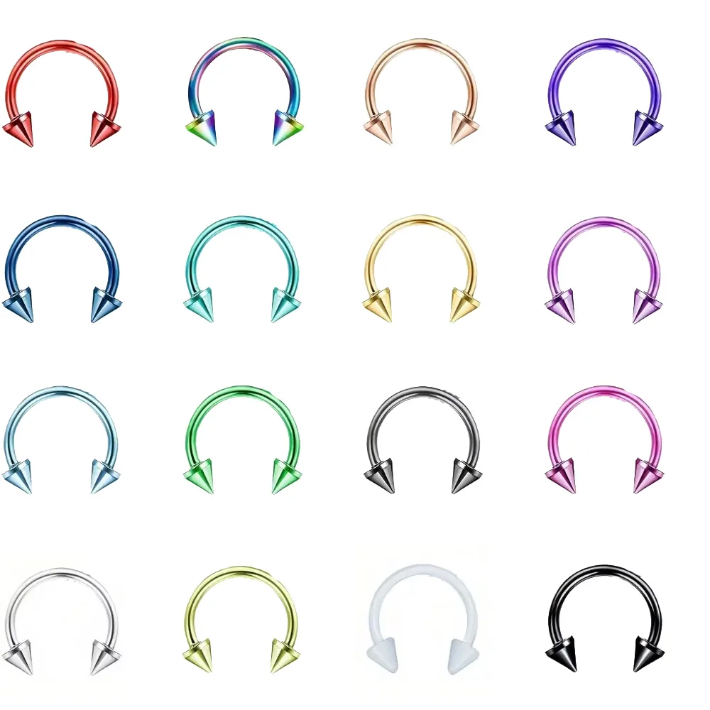 Drperfect-Anneaux de Septum en Fer à Cheval en Acier Inoxydable, Piercings Colorés, Bijoux de Corps, Cartilage, 1 Pièce