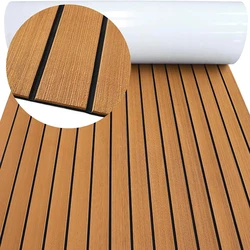 Eva Foam Faux Teak Waterproof Marine Floor Mat - Brown & Black (Brown black)