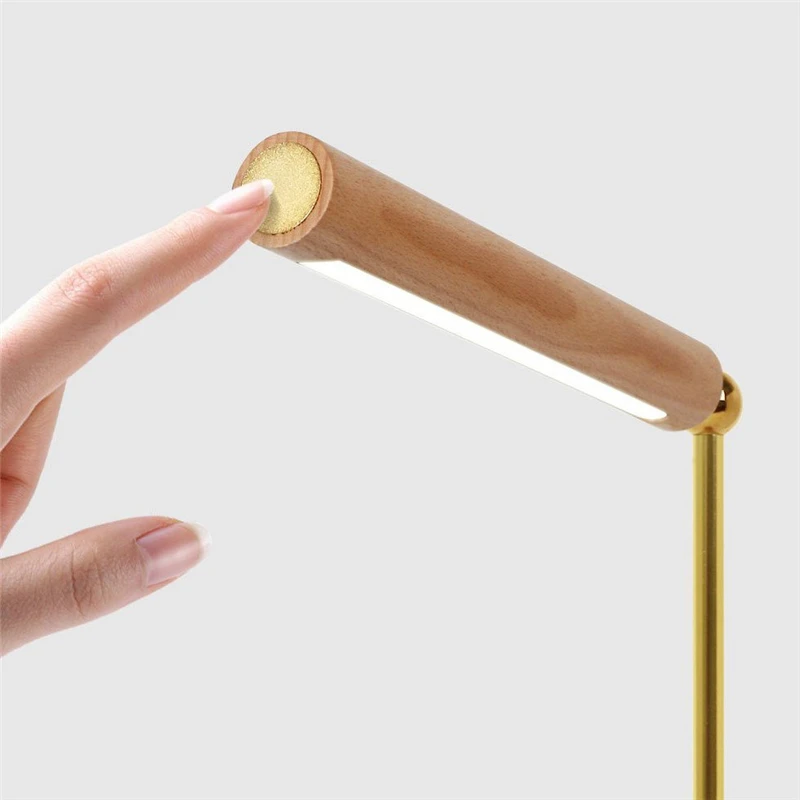 Magnetic Wooden Rotatable Wall Lamps 360 Degree Wall Light for Home USB Charging Touch Dimming Bedroom LED Bedside Ambient Light