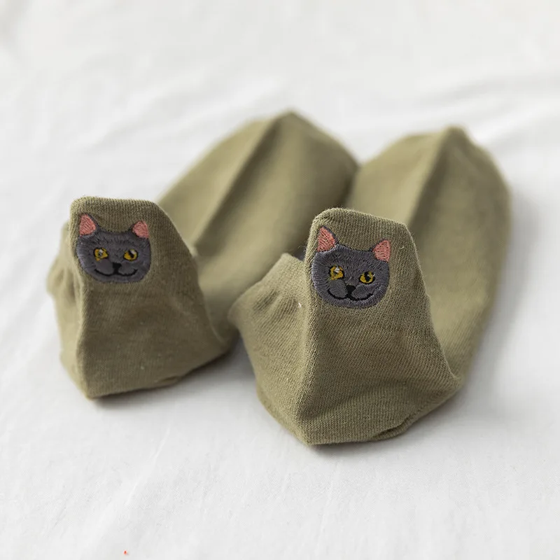2022 cotton high-end women's boat socks animal embroidery slippers socks 6 colors cat funny ankle socks casual invisible socks 2022 cotton high-end women's boat socks animal embroidery slippers socks 6 colors cat funny ankle socks casual invisible socks
