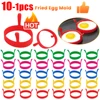 10-1pcs Silicone Ring Fried Egg Mold Food Grade Egg Cooker Heat Resistant Nonstick Pancake Round Molds DIY Utensils for Cooking