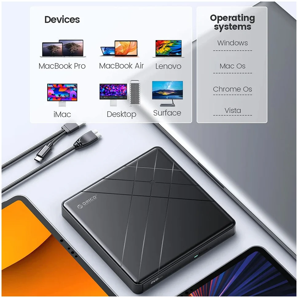 External Disk Recorder Reader Burner for 5" CD R/RW ROM DVD RAM DL BD Player Recorder Optical Drive Enclosure Disco Case