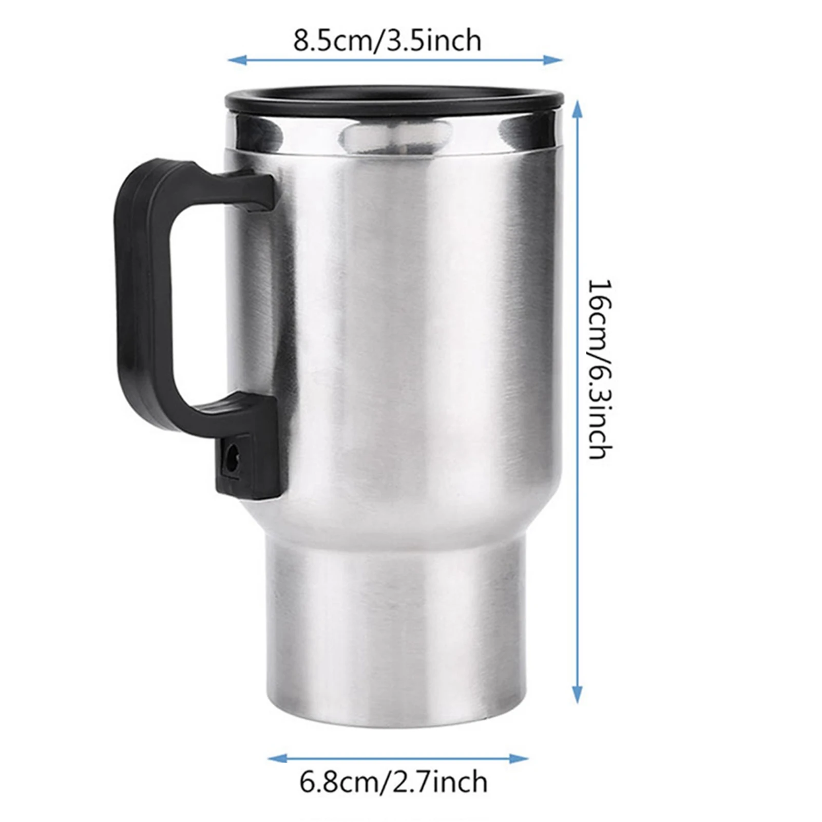 Travel Electric Kettle 450ml Electric In-car Travel Heating Cup Cigarette Lighter Plug Stainless Steel