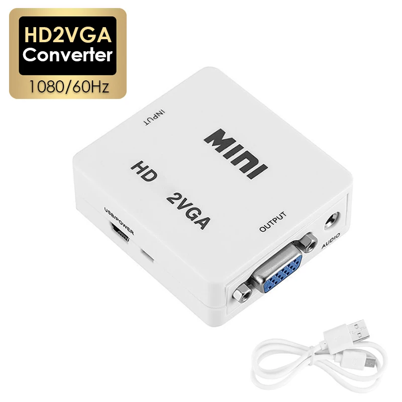 Video Converter Mini HDMI-Compatible to VGA 1080P Full HD For PS3 XBOX STB PC Laptop HDTV Projector DVD 3.5mm Audio Jack hdmi to vga adapter cable vga to hdmi converter