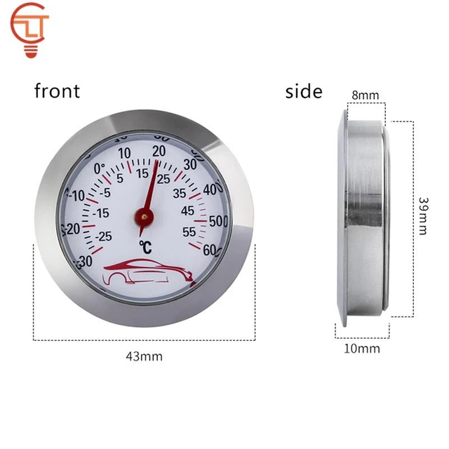 30～-60℃ Mini Car Dashboard Thermometer Portable Vehicle Thermometer Round  Temperature Gauge Meter Car Home