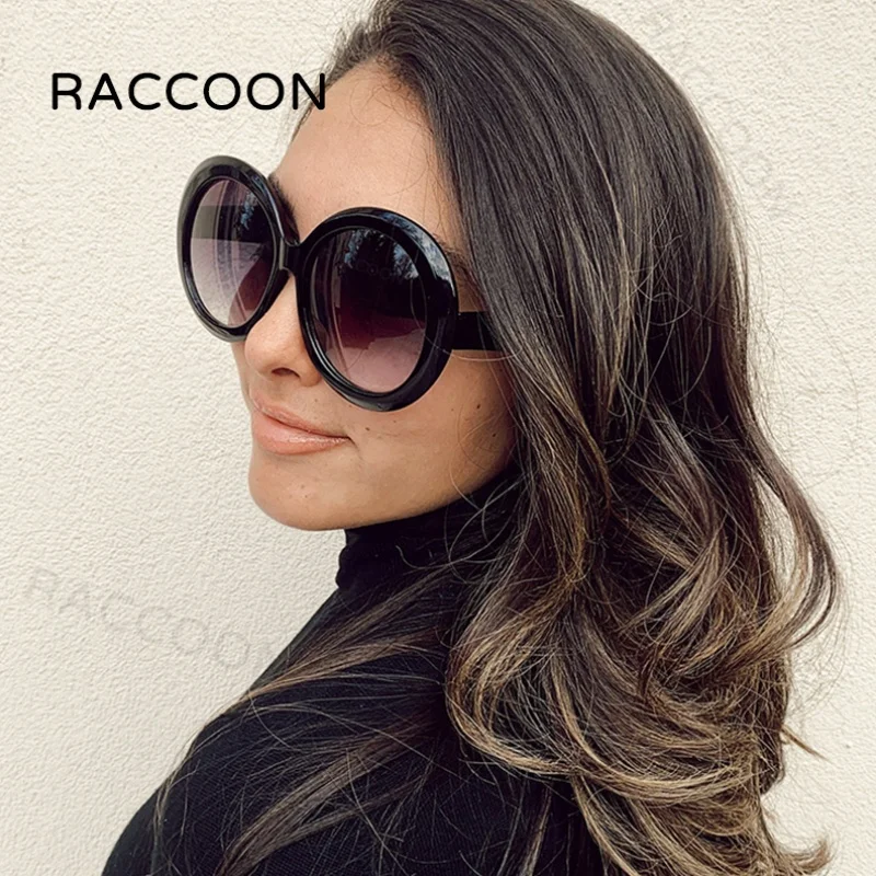 Oversized Round Sunglasses Vintage Cut Circle Fashion Designer Style Women’s new Amazon.com: The Fresh Women main image 2