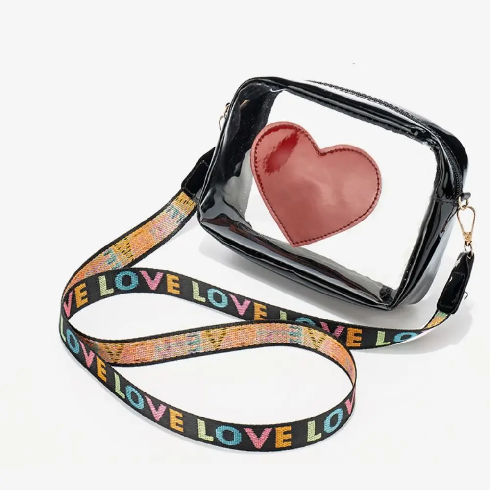 

Сумка через плечо с широким ремешком, модная прозрачная сумка для телефона с сердцем, женская сумка для девочек