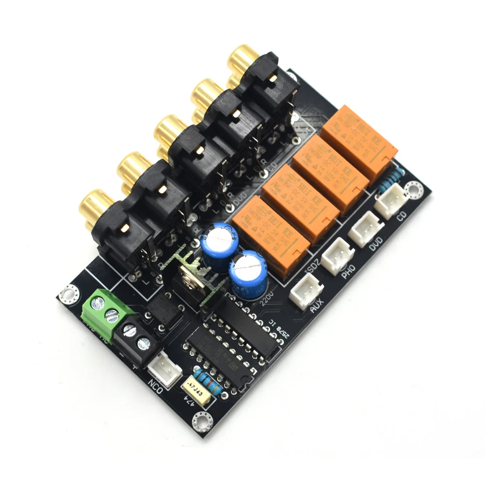 de áudio de placa selection de entrada cc ou ac com botão de canal estéreo comutação