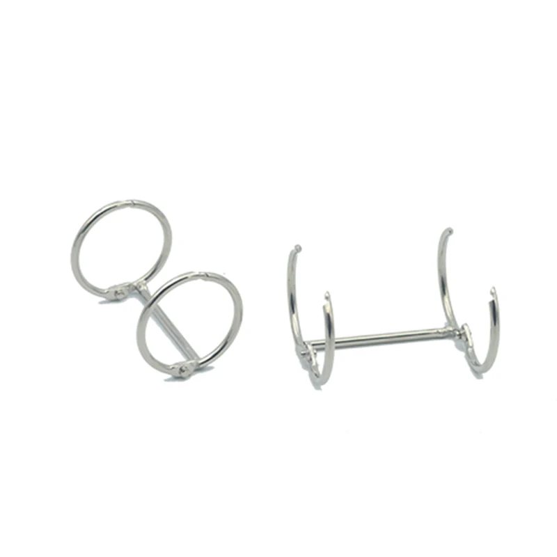 27-83mm length Metal 2 Rings Book Binder 20mm Circle Ring Calendar Binding Clips Loose Leaf Book Binder Paper Clip Stationery