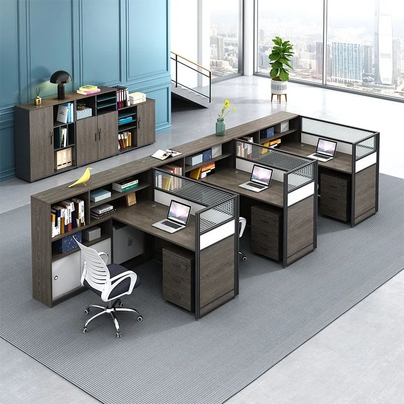 Office Furniture commercial office table and chair set Bureau de travail modular office partition table Staff desk workstation