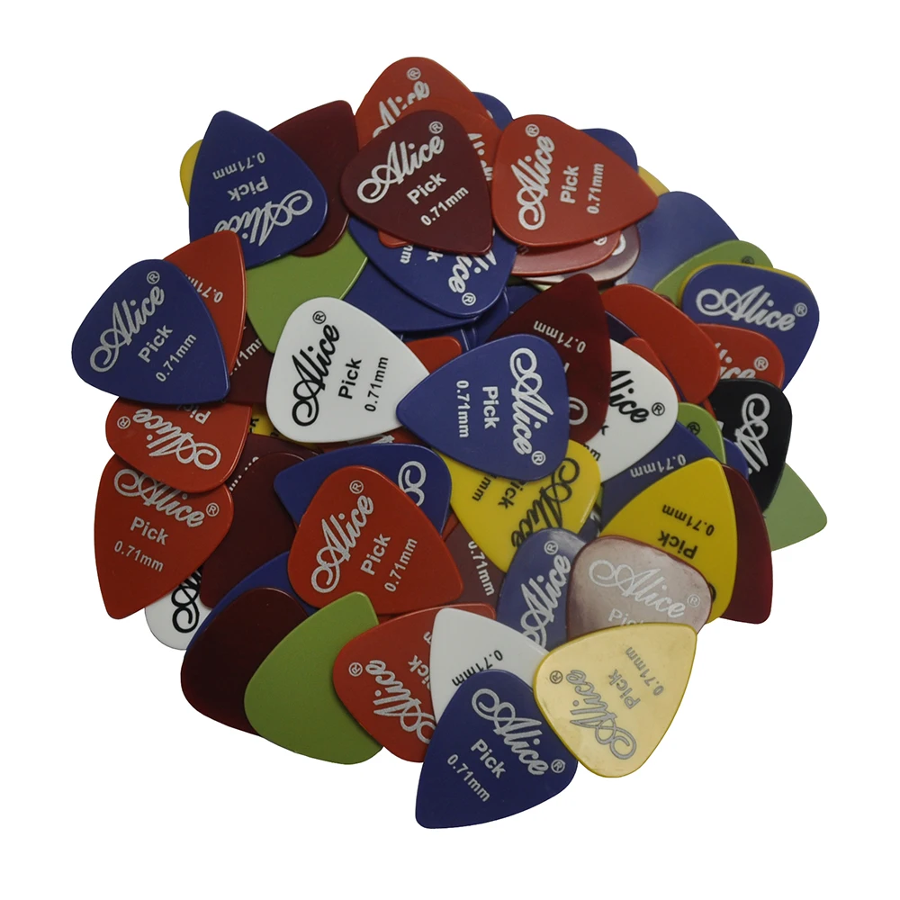 

100pcs Medium 0.71mm Alice Smooth ABS Guitar Picks Plectrums For Acoustic Guitar
