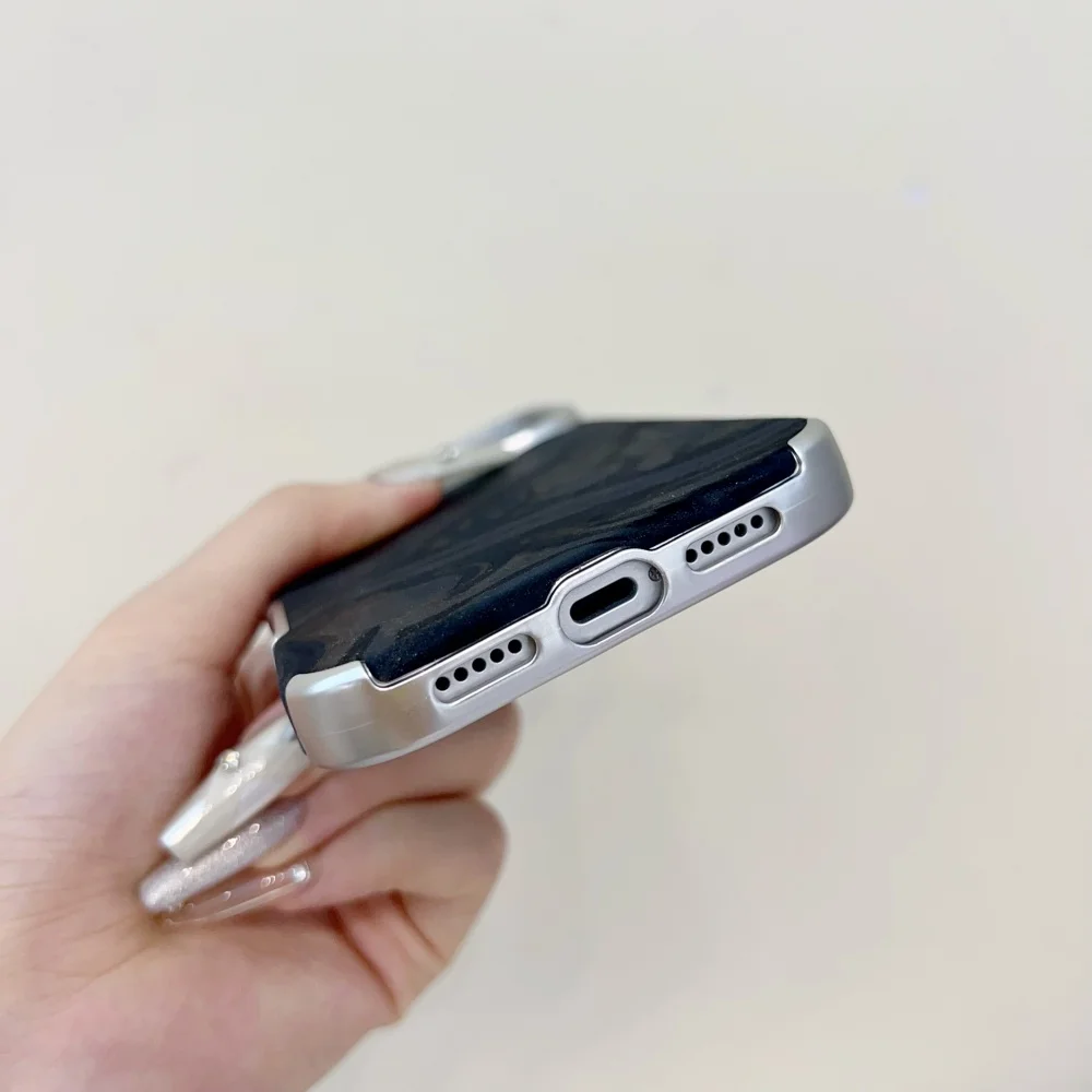 Glossy Water Ripple TPU Phone Case with Soft Bumper - Aesthetic Cover