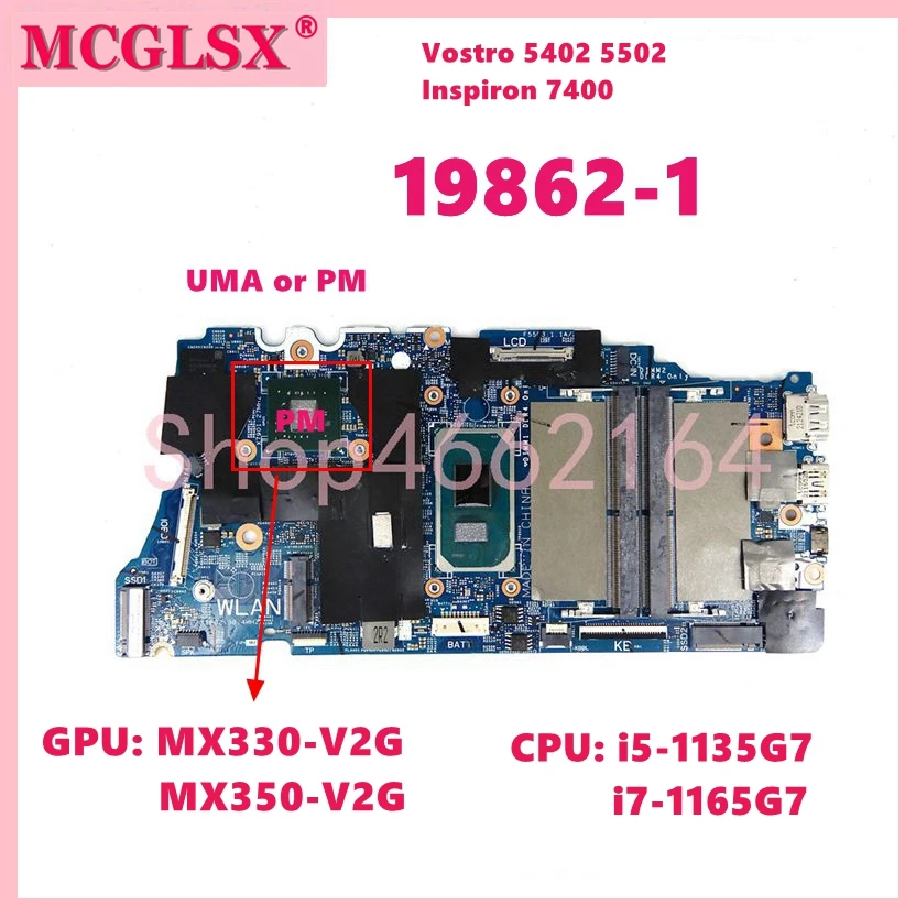 

Материнская плата для ноутбука DELL Vostro 19862 5402 Inspiron 5502 CN 0N9CJ5 0H2F8K 01WHM5