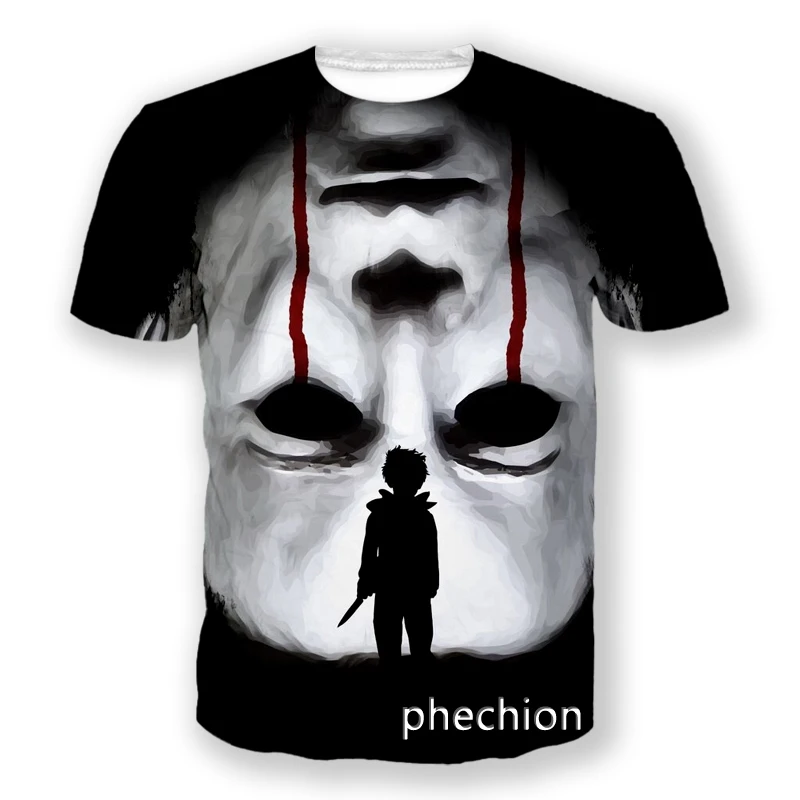 

phechion New Fashion Men/Women Michael Myers 3D Printed Short Sleeve T-Shirt Casual T Shirt Sport Hip Hop Summer Tops L68