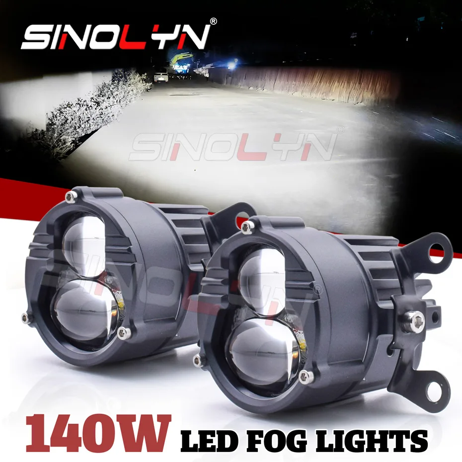 Sinolyn-12V-24V-Bi-LED-Fog-Lights-LED-Spotlights-Universal-Fog-Lens ...