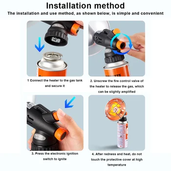 Portable Propane Heater with Protective Mesh Mini Camping Heater Safe Tent Heater Outdoor Heater for Outdoor Fishing Camping 5