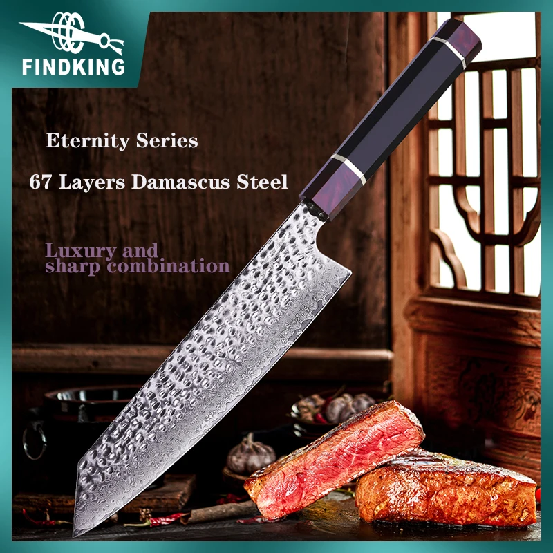

FINDKING New! Eternity Series Kitchen Knives Professional Damascus Steel Resin Handle Nakiri Santoku Paring Kiritsuke Chef Knife