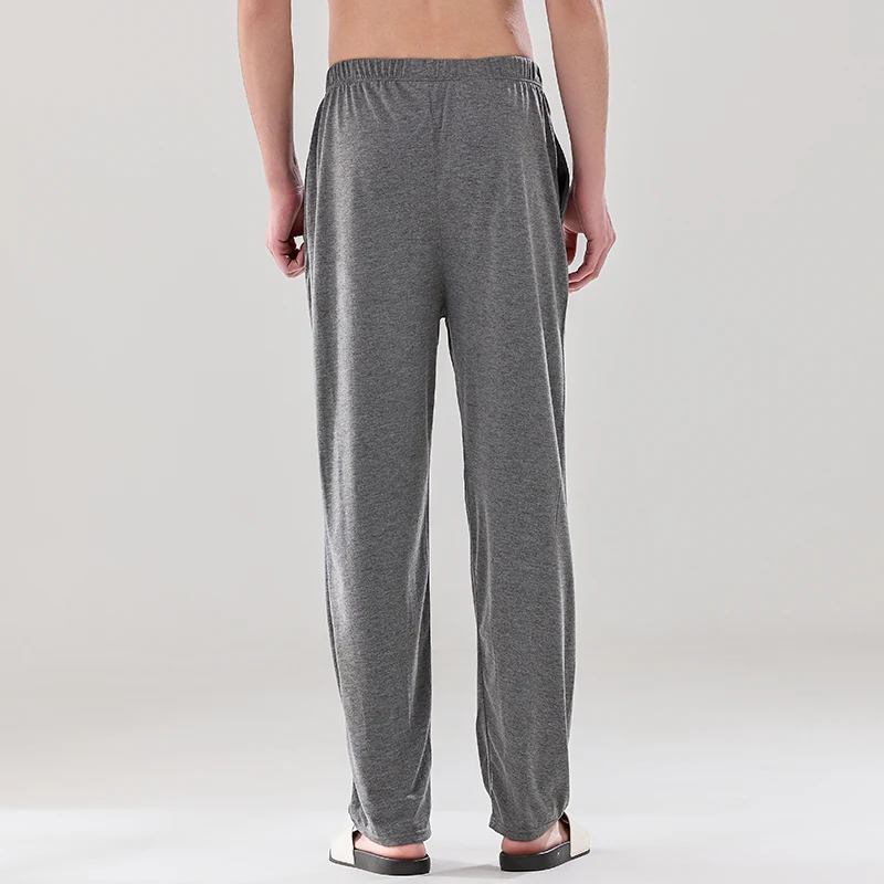 Sommer-Pyjamahose für Herren aus Reiner Baumwolle, Herren-Haushose, Lange Hose für Zuhause, Frühling und Herbst Lose Übergroße Pyjamahose zum Tragen im Freien, Haushose – Detail 5