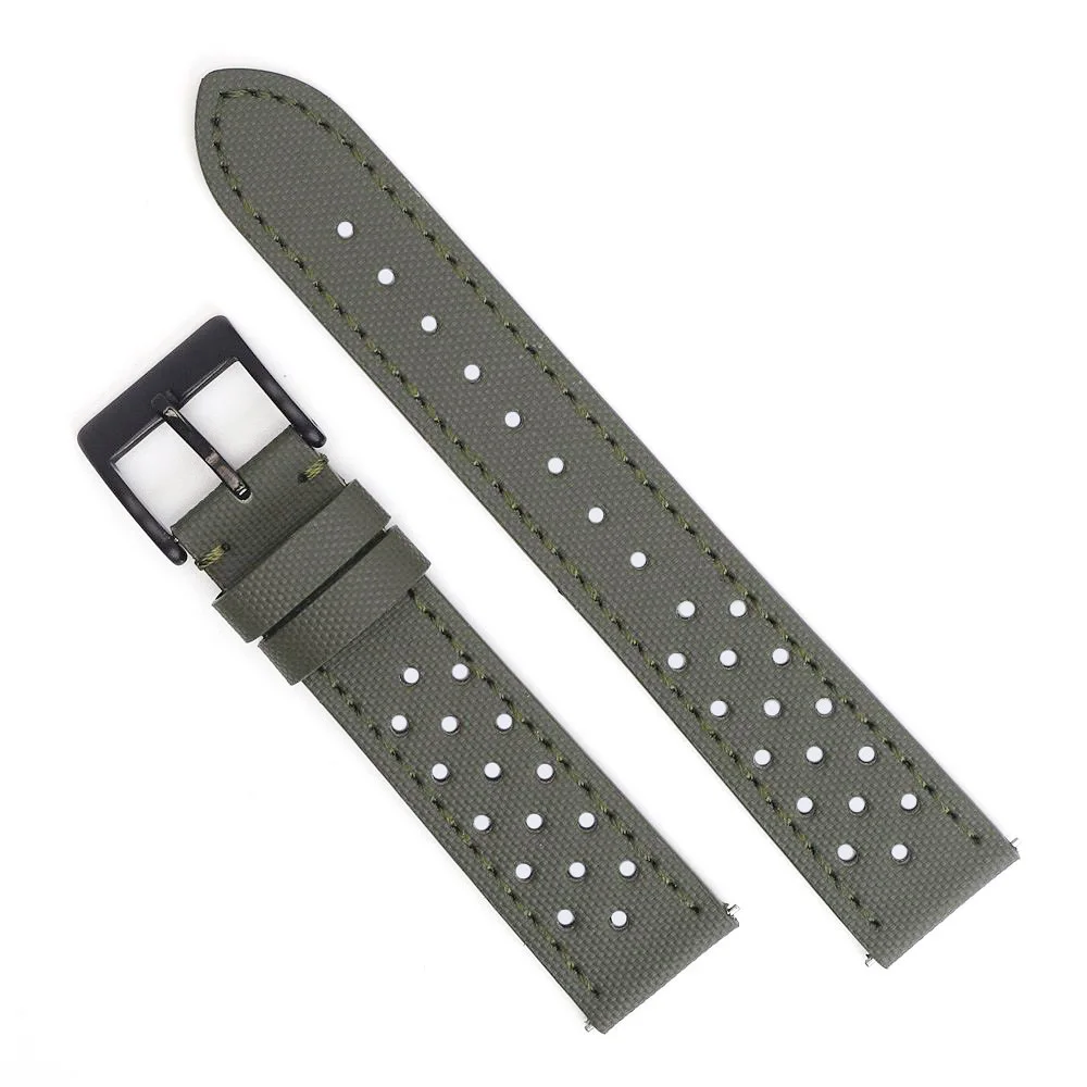 Premium Sailcloth Leather Watch Band with Quick Release - Breathable Strap
