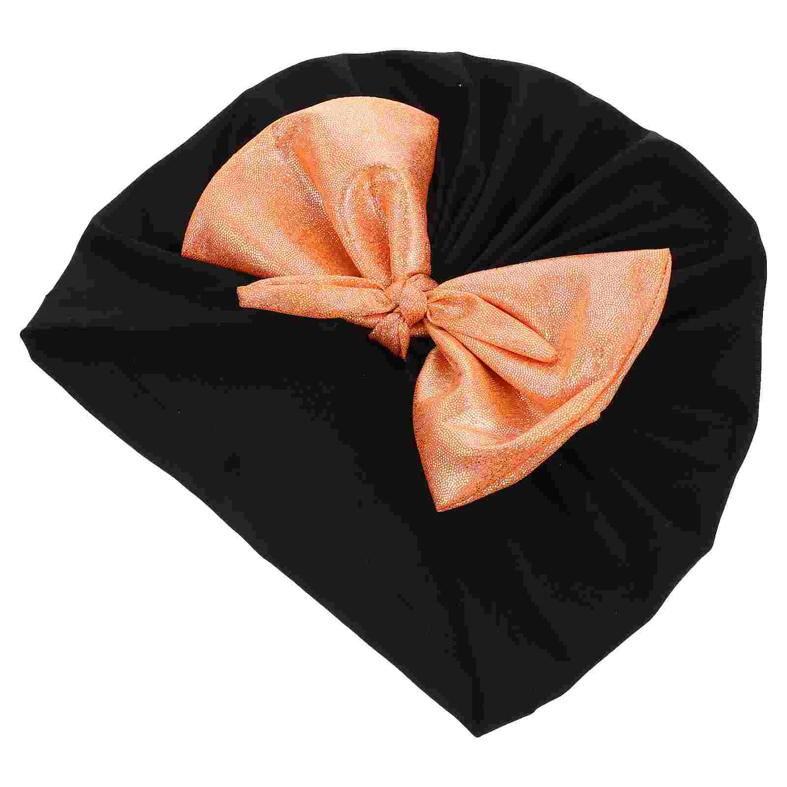 

Swimming Hat For Shiny Bowknot Swim Hat For Lady Decorative Shower Hat Orange