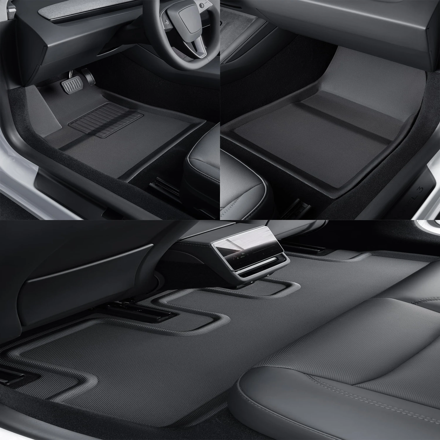 For Tesla Model 3 Highland XPE Floor Mats All Weather 3D Waterproof Scratch Resistant Trunk Mat Cargo Liner Backrest Mats