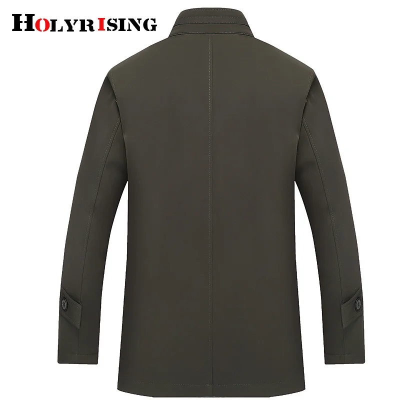 Holyrising 남성용 양모 혼방 재킷, 풀 겨울 카사코, 남성 탈부착 칼라, 남성 완두콩 코트, 18557-5