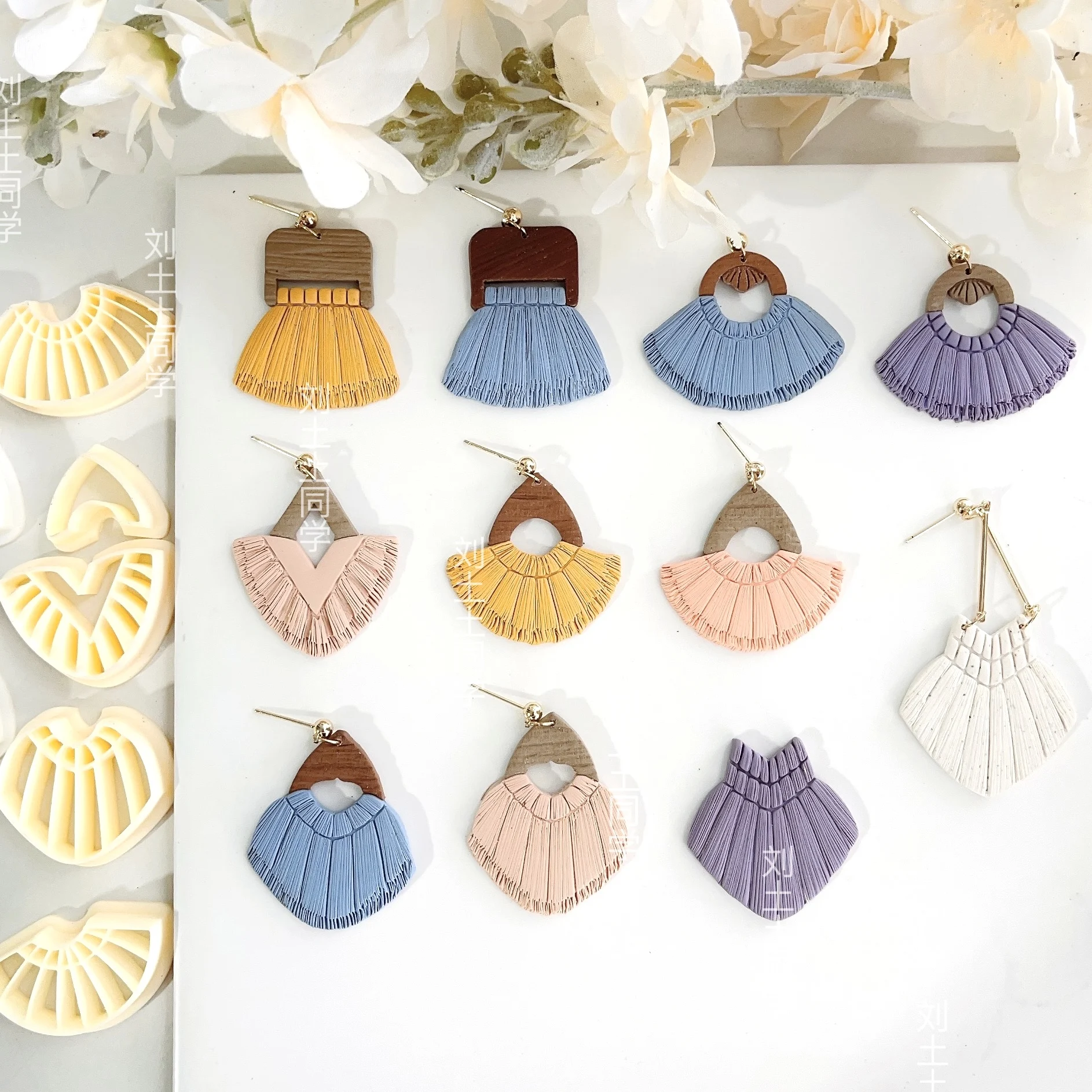 

Soft Pottery Earrings Polymer Clay Mold Macrame Dupe Raffia Dupe Clay Cutter DIY Jewelry Pendant Pottery Tools