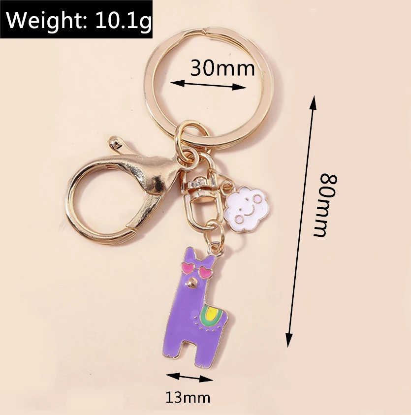 Aihua Cute Flower Red Heart Keychain For Women Men Girls Lovely Colorful Heart Keyrings Handbag Car Key Jewelry Accessories – Detail 7