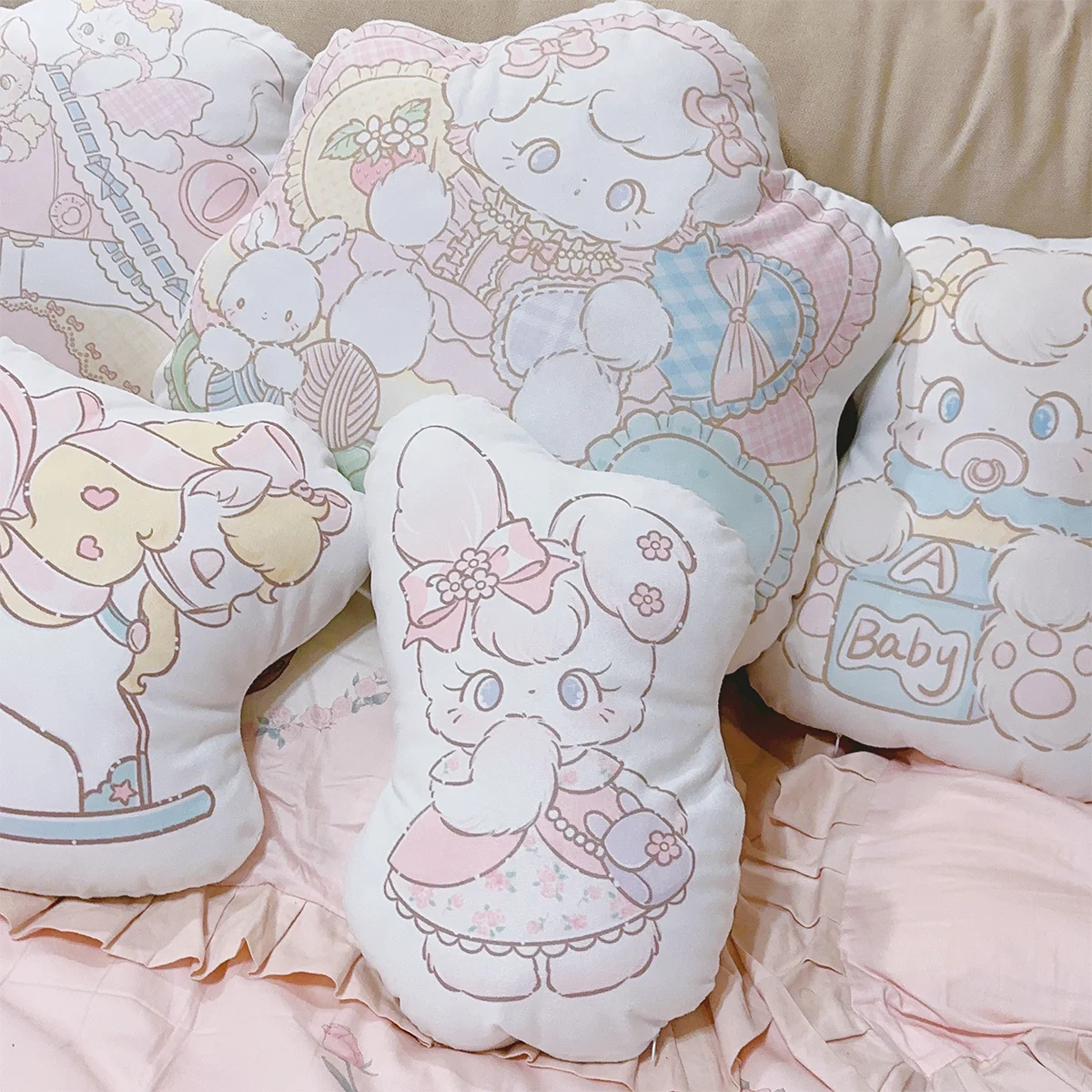 

1pcs Pink Cute Plush Toy Stuffed Animal Sweet Soft Cartoon Doll Pillow Christmas Birthyday Gift Cushion Cute Kawaii Pillow