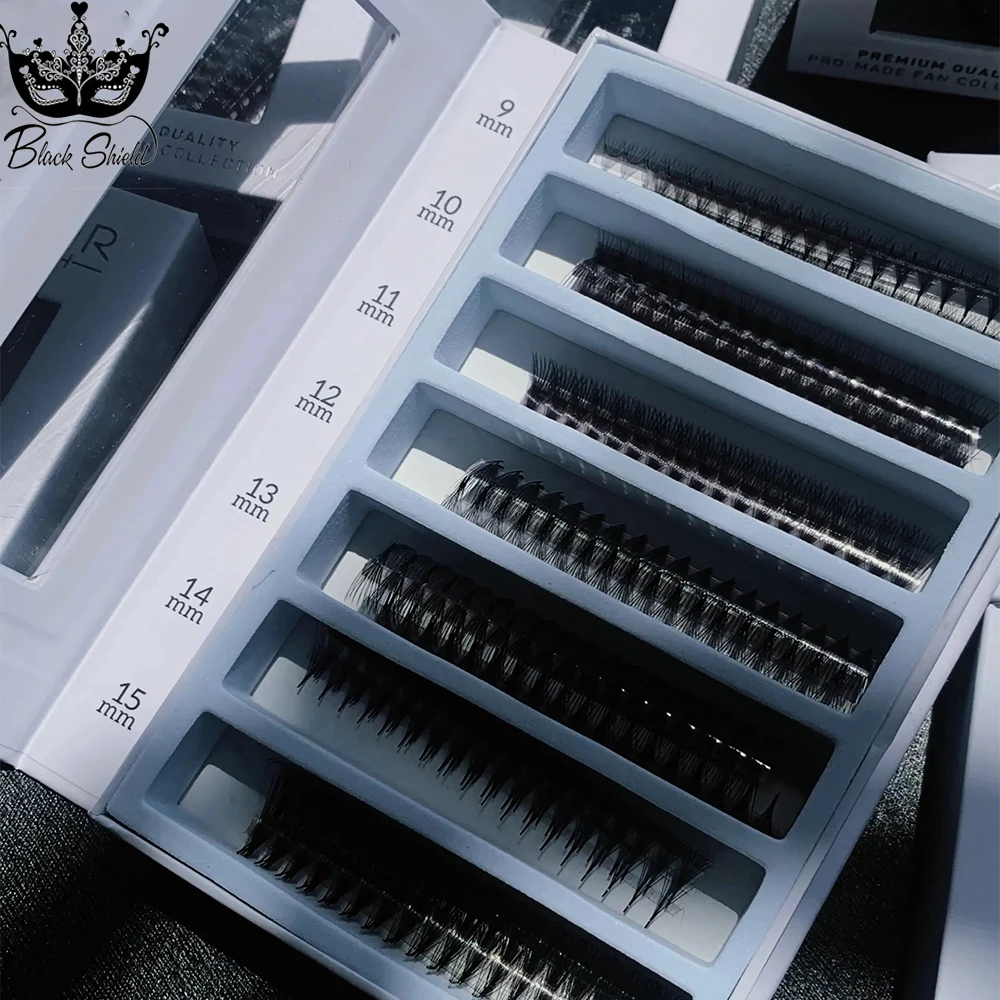 2000 Fans 0.05 Handmade 8-16D Rapid Mega Storage Lash Tray 1000 Fans Pointy Base Promade Volume Fans Sharp Pointy Stem Loose Fan song lashes promade volume fans mega tray sharp thin pointy base eyelash extensions mega tray 360fans long stem