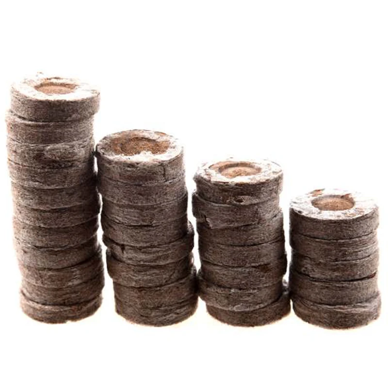 

100Pcs Professional Peat Pellets Plant Starting Soil Block Jiffy Seedling Plugs Environmental Garden Nursery