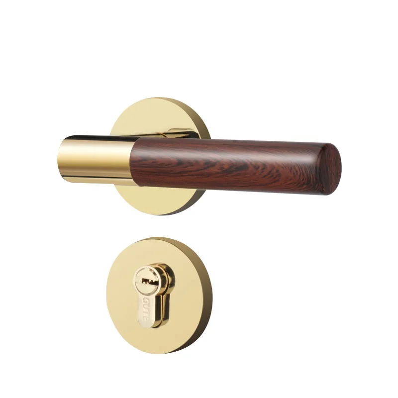 Yy Household Universal Chinese Wood Grain Door Handle Mute Split Lock Lock yy solid wood door lock universal european mute ivory white door lock