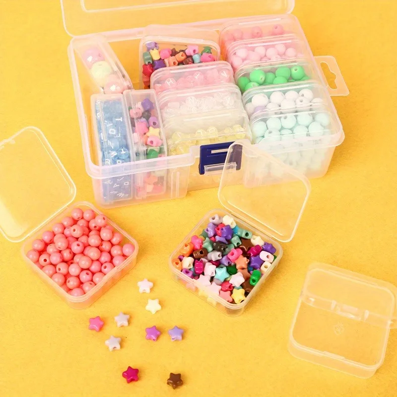 Transparent Independent Packaging Box Small Bead Organizers Plastic Storage Cases Mini Clear Bead Storage storage box storage container plastic storage box