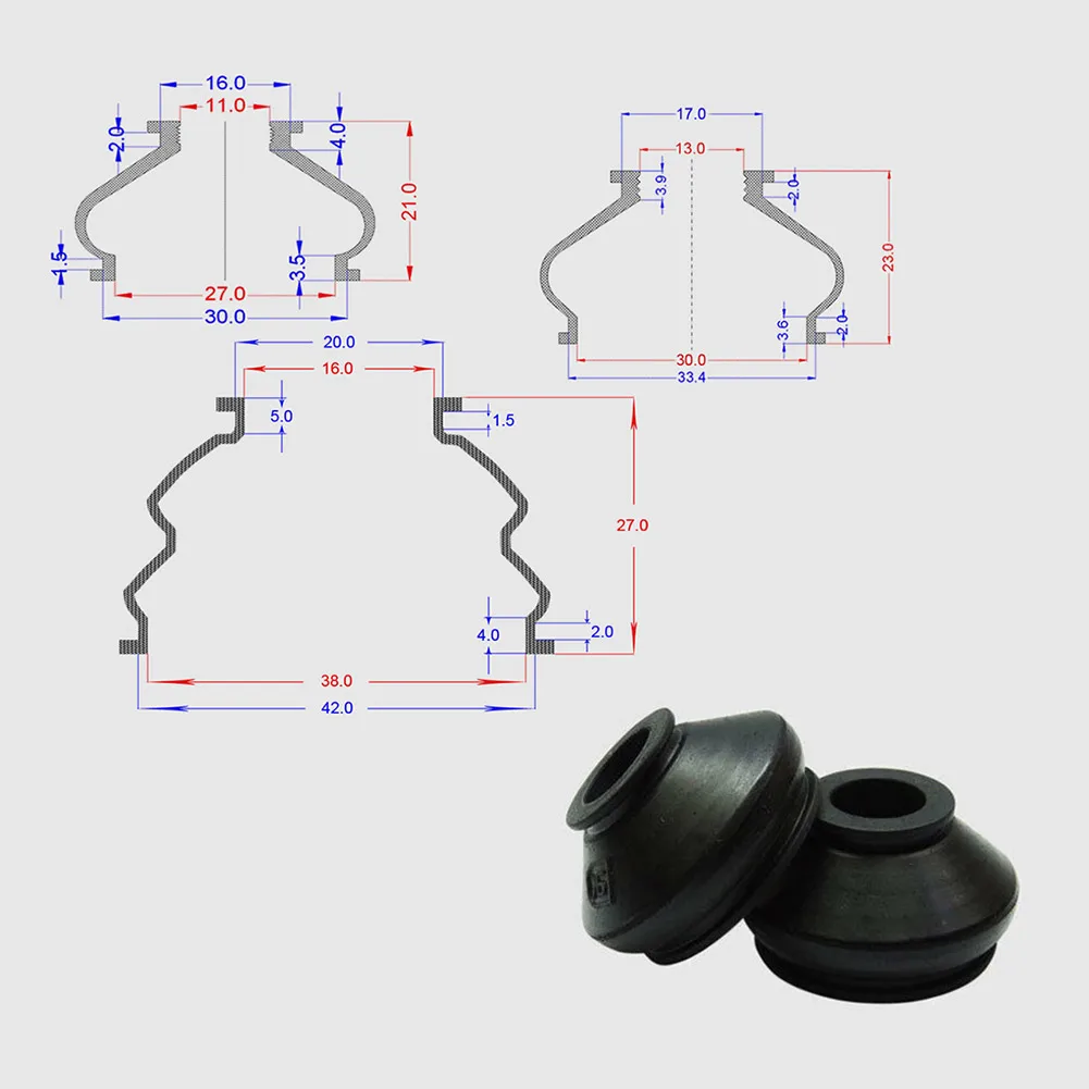 Ball Joint Boot Car Suspension Steering Ball Joint Rubber Dust Boot Cover Track Tie Turn Rods Ends Set 6pcs