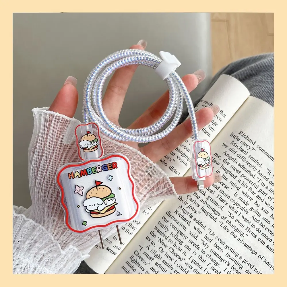 Coreano Cute Cartoon Charger Head Line Winder Holder Cord Bite Custodia Protettiva Per Cavo Usb Per Apple Iphone 18W/20W Cover In Silicone