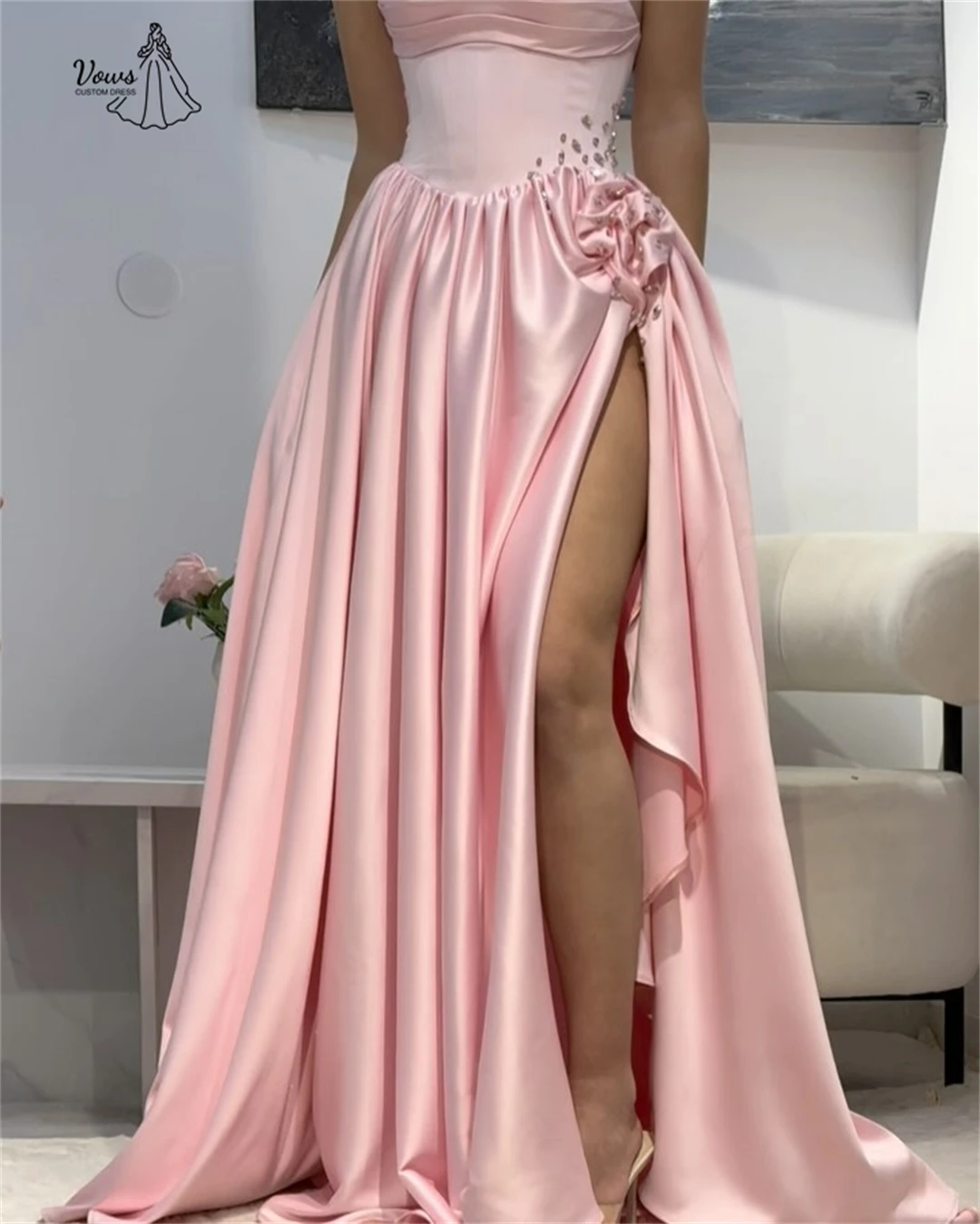 Nicole Line A Robe Soiree Custom Made Elegant Women's Dresses for Wedding Party Dresses for Special Occasions Sling Satin Cloth 6