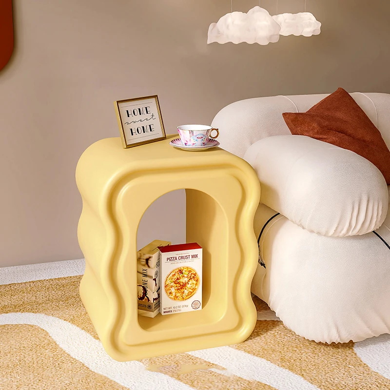

Modern Nordic Light Luxury Coffee Tables Living Room Wave Side Tables Bedroom Bedside Tables Storage Nightstands Furniture